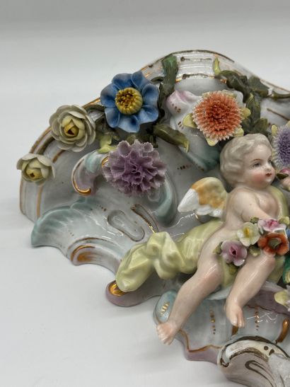 Console murale décorative en porcelaine polychrome...