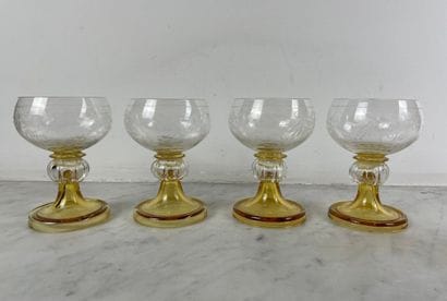 Val Saint-Lambert - Suite of four crystal...