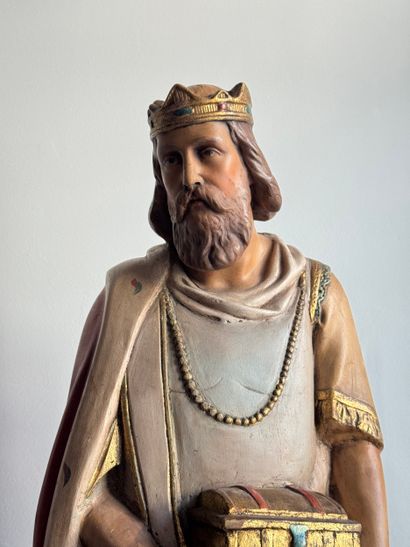 Roi mage Gaspard Importante statue de crèche...