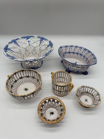 Emile Tessier (Malicorne) - Set of Openwork...