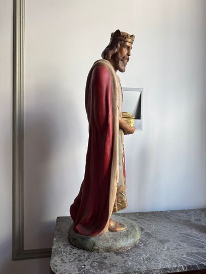 Roi mage Gaspard Importante statue de crèche...