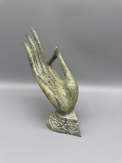 SOUTHEAST ASIA - Green Stone Hand of Buddha
Sculpture...