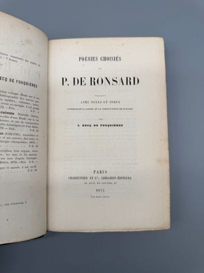 RONSARD, Pierre (1524–1585) — Selected Poems,...