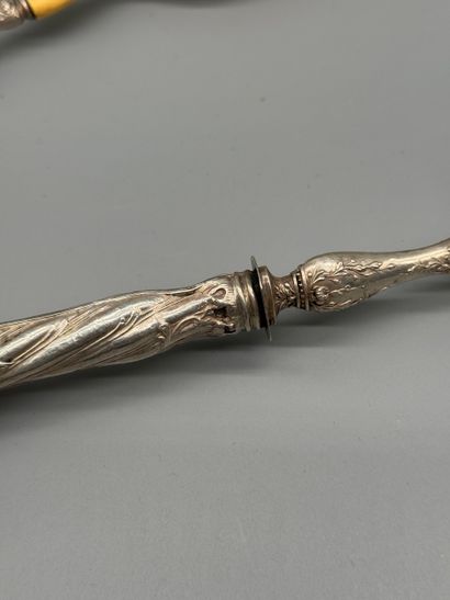 Set of 6 pieces of 800/1000 silver cutlery...