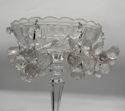 Glass stemmed bowl decorated with grape clusters
Pressed...