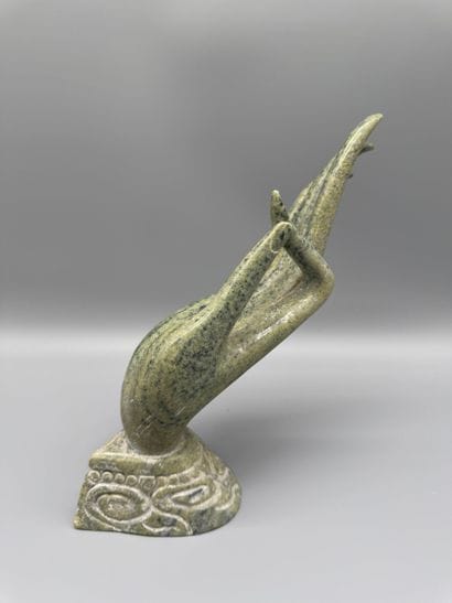 SOUTHEAST ASIA - Green Stone Hand of Buddha
Sculpture...