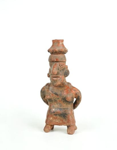 Maternité en terre cuite vernissée brune...
