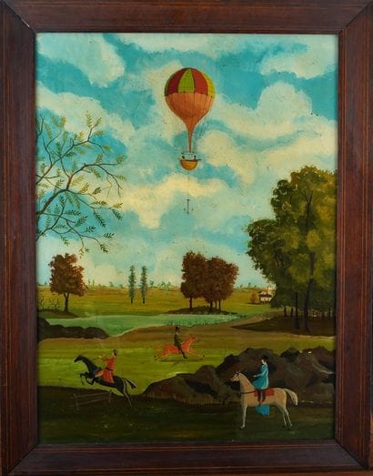 Ecole du XIXème siècle
Scène à la Montgolfière
Fixé...