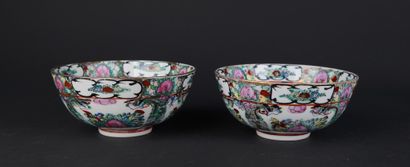 CHINE, canton
Paire de bols en porcelaine...