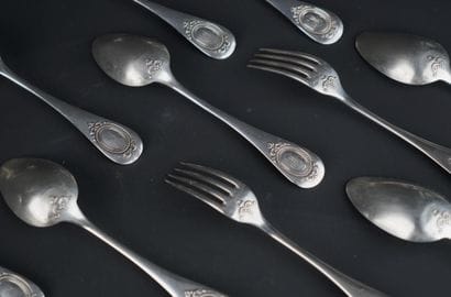 Ménagère en argent 950°/00 modèle uniplat,...