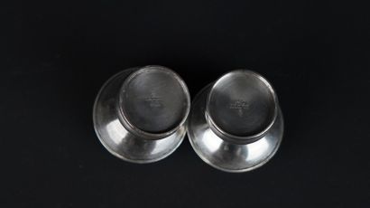 Salière et poivrière en argent 925°/00 en...