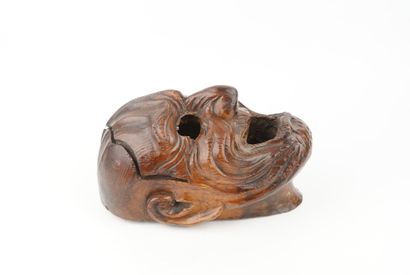Masque de théâtre No en bois sculpté figurant...
