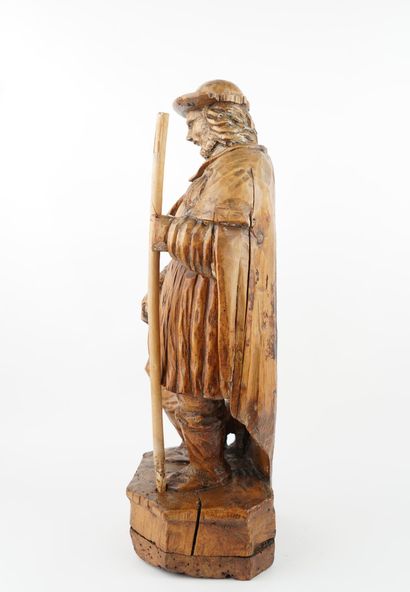 Saint Roch en résineux sculpté 
XIXe siècle...