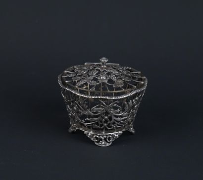 Récipient en argent anglais 925°/00 en forme...