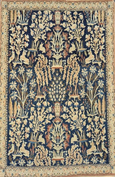 PERSE
NAIN
Tapis en laine et soie à riche...
