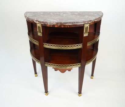 Console demi-lune d'entre-deux en bois de...