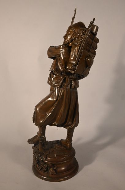 Bronze signé Henri Weisse – Chasseur / soldat...