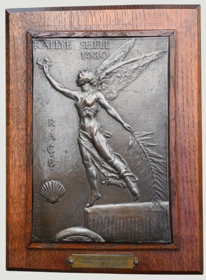 Trophy plaque for the 1930 Spa Shell automobile...