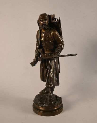 A. Fries – Soldat du XIXᵉ siècle, bronze,...