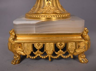 Napoleon III onyx and gilt bronze vase, late...