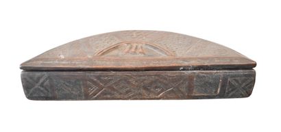 Kuba tukula powder box in half-moon shape,...