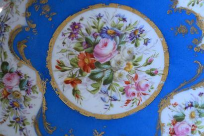 Sèvres-style porcelain centerpiece with gilt...