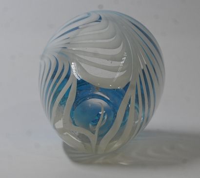 Vase en verre de Murano bleu et blanc en...