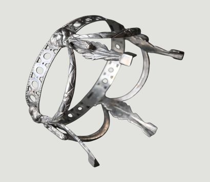 Pair of silver salt cellars, late XVIIIᵉ...