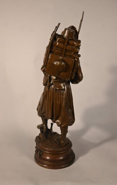 Bronze signé Henri Weisse – Chasseur / soldat...