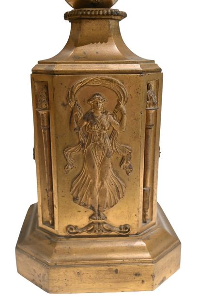Important pair of Empire period gilt bronze...