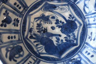 Assiette en porcelaine kraak bleu et blanc...