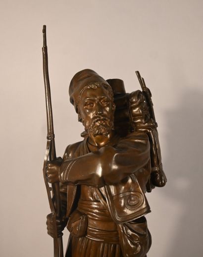 Bronze signé Henri Weisse – Chasseur / soldat...