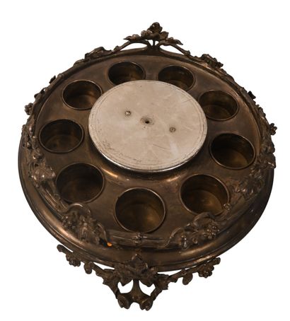 Laporte – Porte-bouteilles en bronze argenté,...