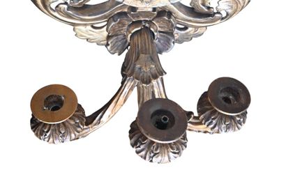 Pair of carved and gilded wood girandole...