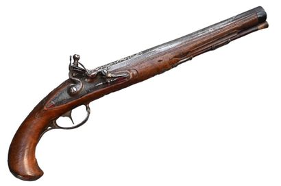 Long-barreled civilian flintlock pistol,...