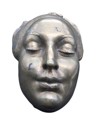 Adelin Salle – Masque mortuaire en bronze,...