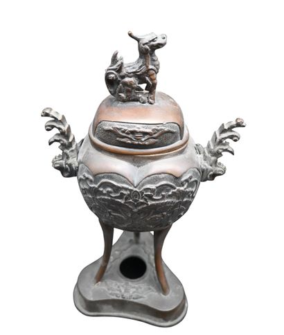 Brûle-encens chinois avec lion de Fo – XIXᵉ...