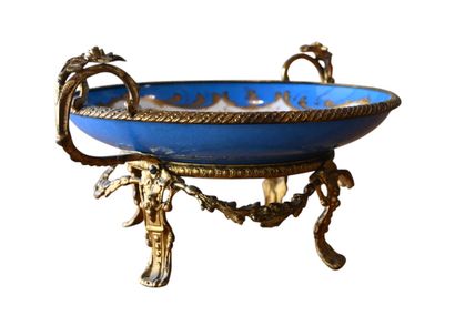 Sèvres-style porcelain centerpiece with gilt...