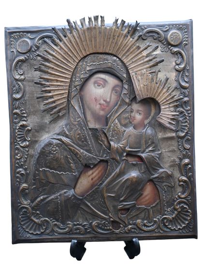 Antique Orthodox icon - Virgin and Child...