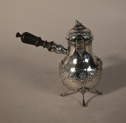 Solid silver tripod chocolatier in the Louis...