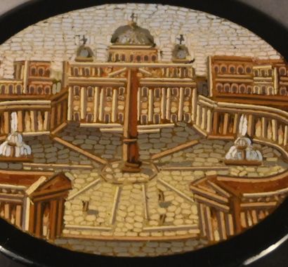 Grand Tour oval micromosaic depicting St....
