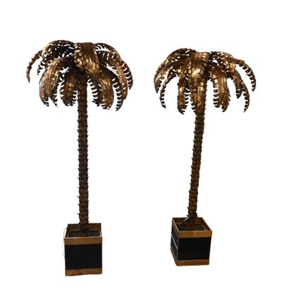 Pair of palm tree floor lamps - in the style...