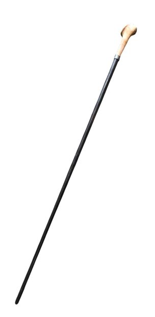 Walking stick with deer antler handle carved...