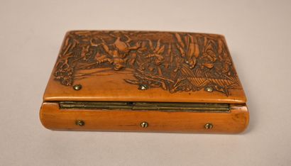 Napoleonic box in carved fruitwood, France,...
