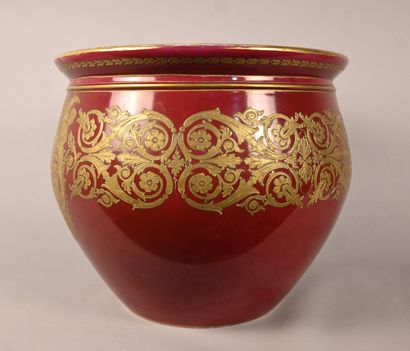 Cache-pot en porcelaine de Sèvres, période...