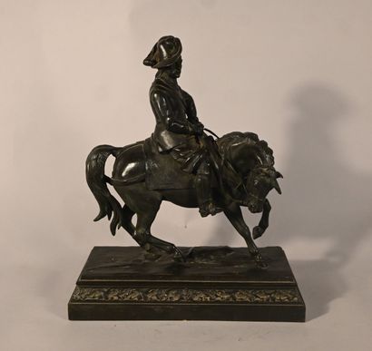 Cavalier en bronze signé T. Gechter, XIXe...