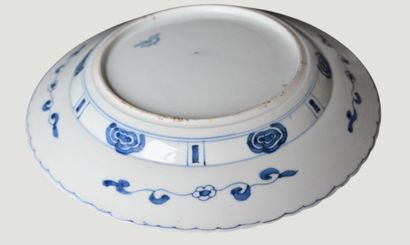 Assiette en porcelaine bleu et blanc, style...