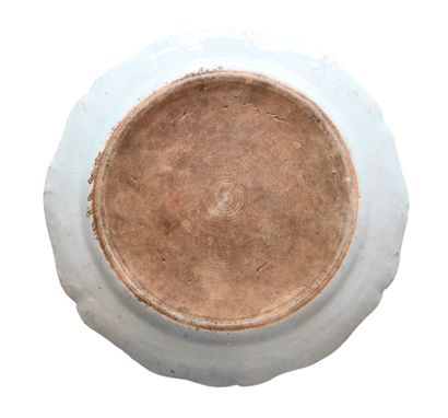 Grand plat en porcelaine bleu et blanc –...