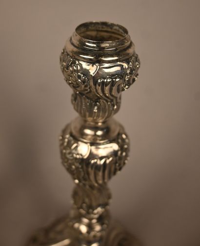Pair of silver torches, Brussels 1766, Louis...