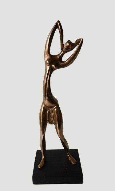 Sculpture africaniste en laiton, Congo, milieu...